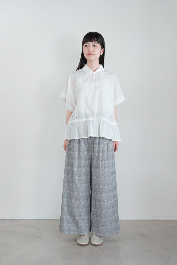 gasa フリルギャザーワイドパンツ GASA* ガサ 収穫を待つ ギャザーワイドパンツ（25SS) | T.T. GARRET