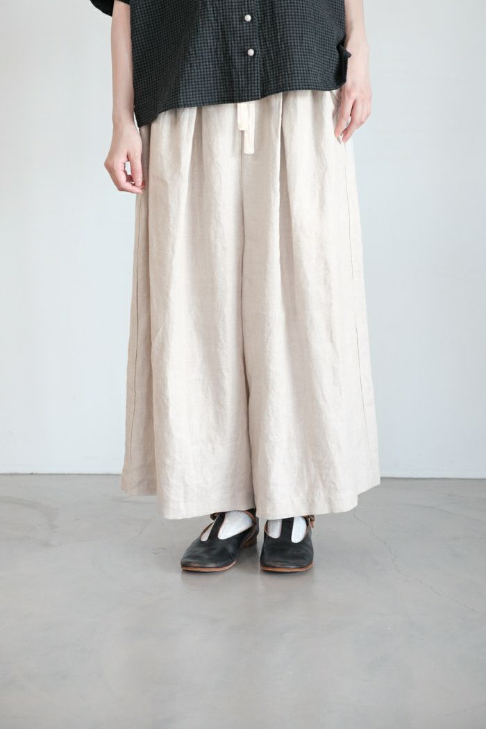MAGALI マガリ <br>リネンラミーシャンブレー・ワイドパンツ(25SS)