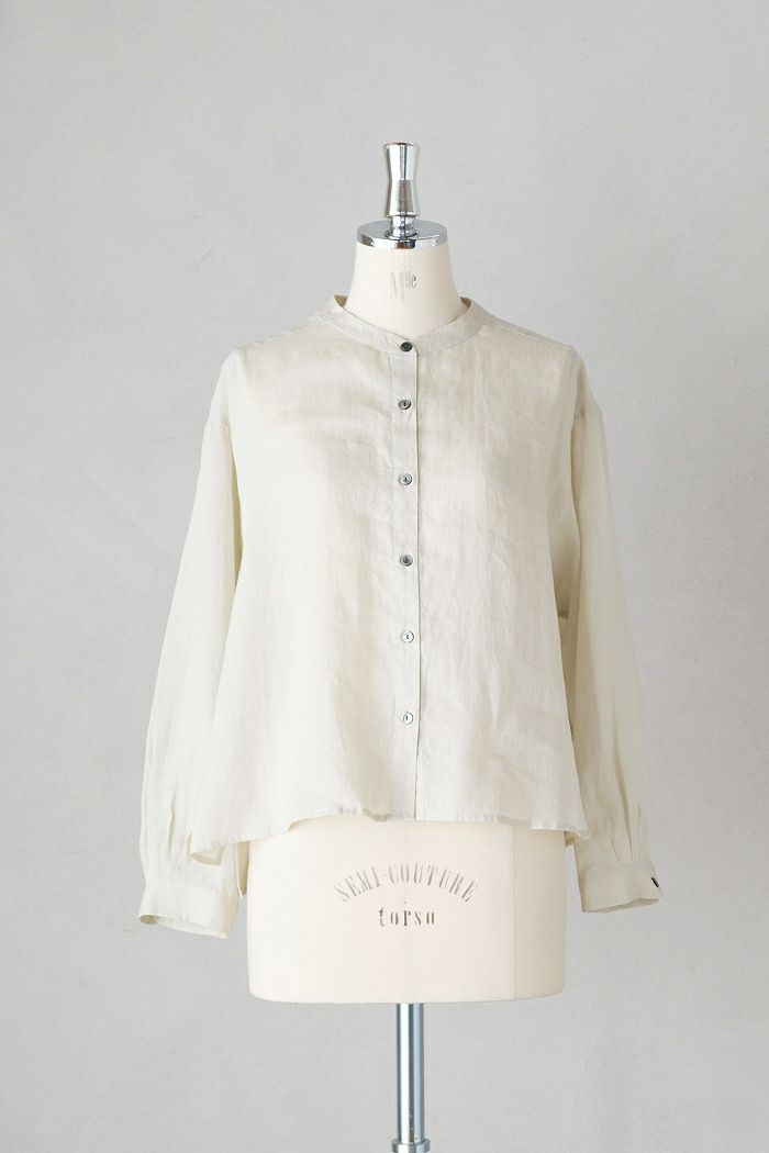 bulle de savon ビュルデサボン <br>Ramie shortブラウス(25SS)