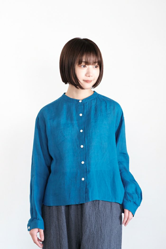 bulle de savon ビュルデサボン <br>Ramie shortブラウス(25SS)