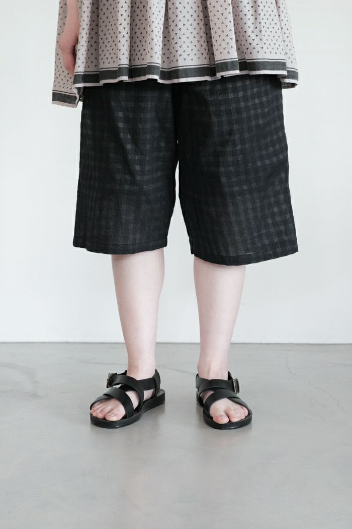 maison de soil メゾン ド ソイル <BR>HANDWOVEN COTTON/SILK CHECK EASY PANTS(25SS)