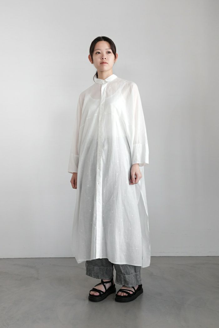 quitan キタン <BR>JAMDANI KHADI AO DAÏ LONG SHIRT (25SS)