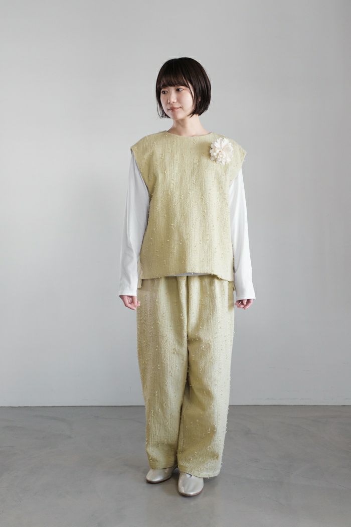 qiri キリ sashiko jacquard ギャザーパンツ(25SS) | T.T. GARRET