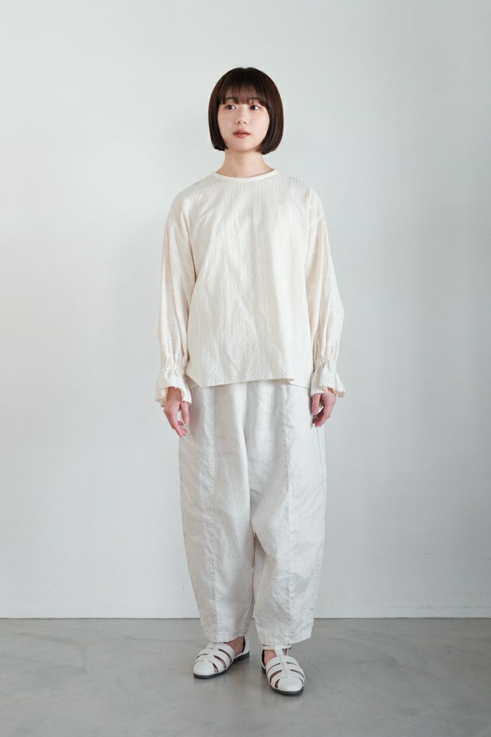 qiri キリ embroidery jacquard ギャザーパンツ(25SS) | T.T. GARRET