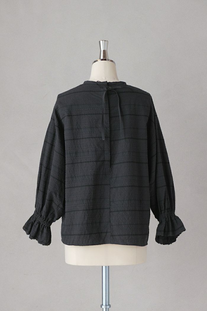 qiri キリ embroidery jacquard ギャザースリーブ ブラウス(25SS