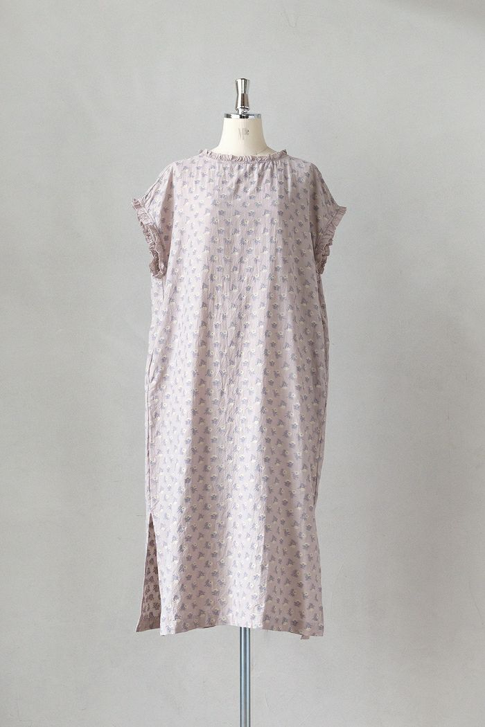 qiri キリ <BR>追憶の花 jacquard　frill ワンピース(25SS)