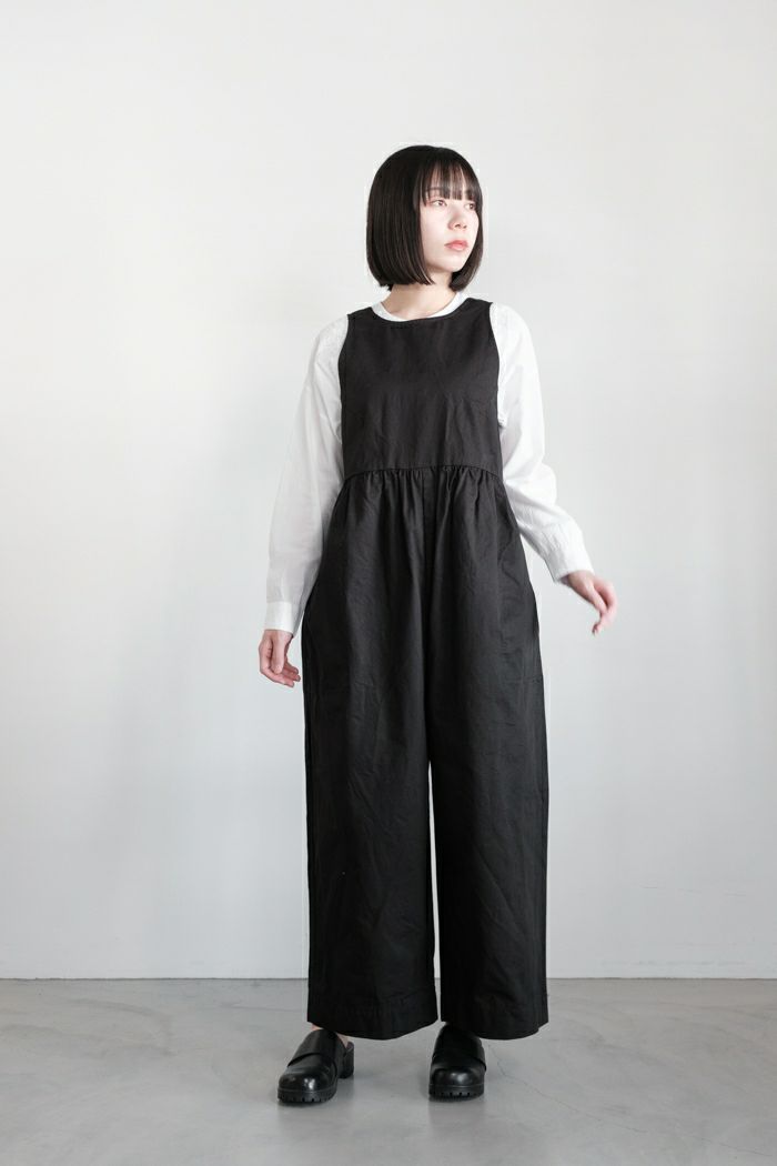 e’ternite’ de Soi-e エテルニテドゥソワ <BR>ムラ糸ミニヘリンボーン サロペット(25SS)