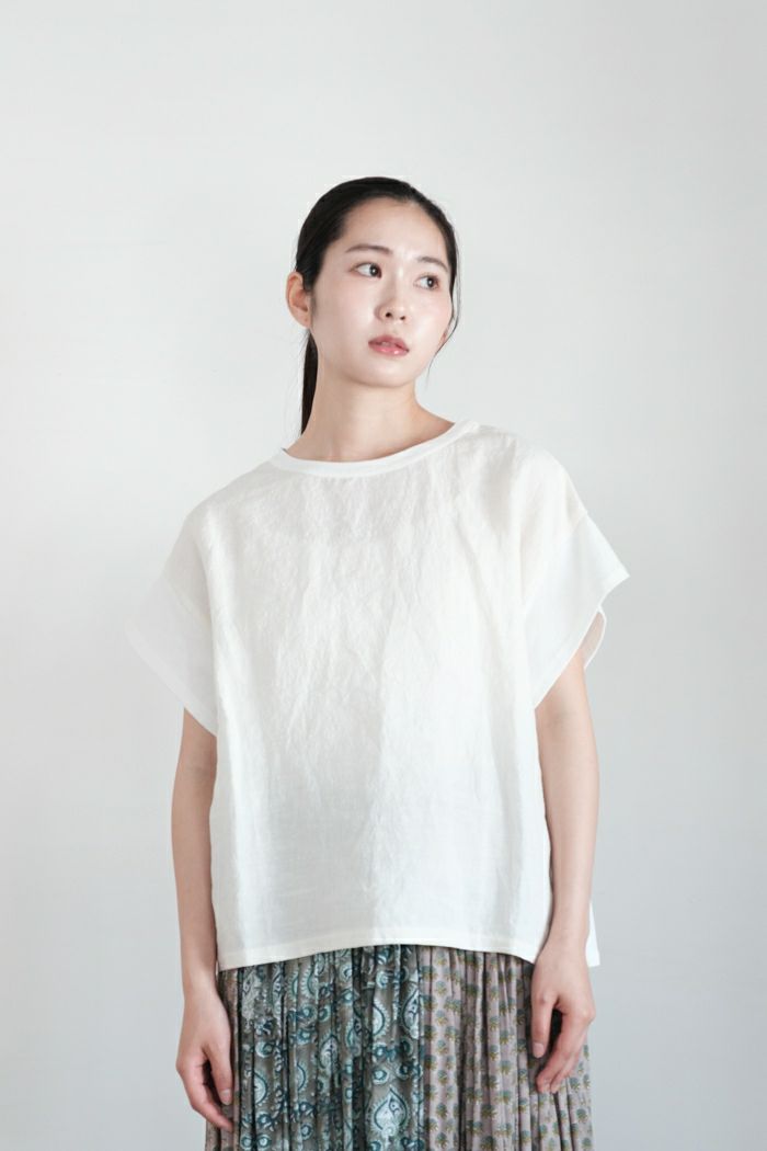 e’ternite’ de Soi-e エテルニテドゥソワ <BR>前身頃スラブリネン+14/1天竺Tシャツ(25SS)