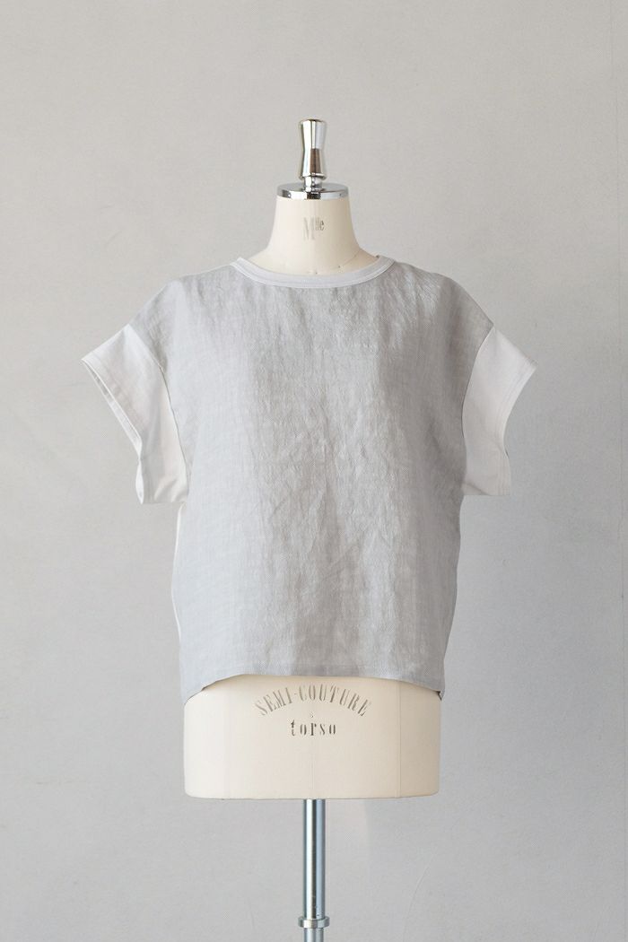 e’ternite’ de Soi-e エテルニテドゥソワ <BR>前身頃スラブリネン+14/1天竺Tシャツ(25SS)