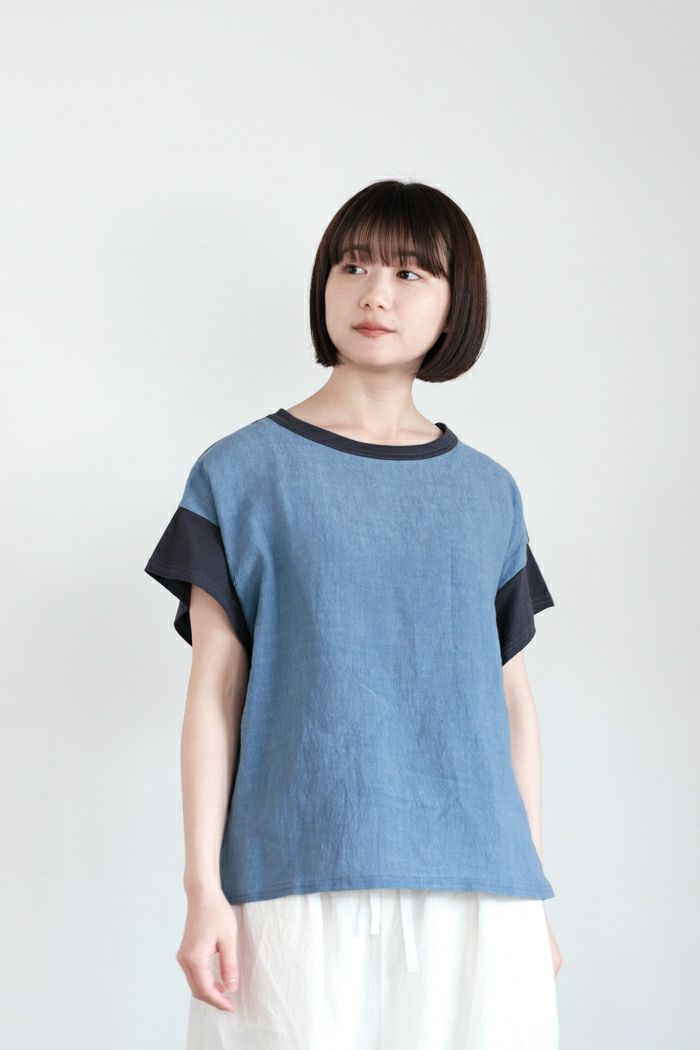 e’ternite’ de Soi-e エテルニテドゥソワ <BR>前身頃スラブリネン+14/1天竺Tシャツ(25SS)