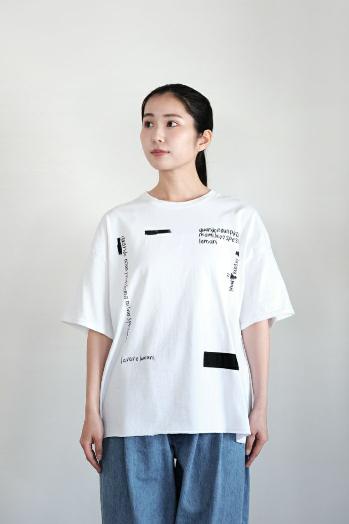 ARTE POVERA アルテポーヴェラ <BR>ギルダン RE-「lavare lemani」プリントTシャツ(25SS)