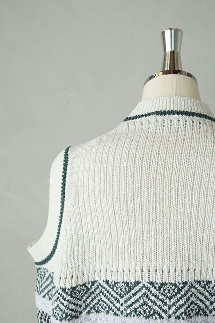 ASEEDONCLOUD アシードンクラウド family traditions knit vest(25SS