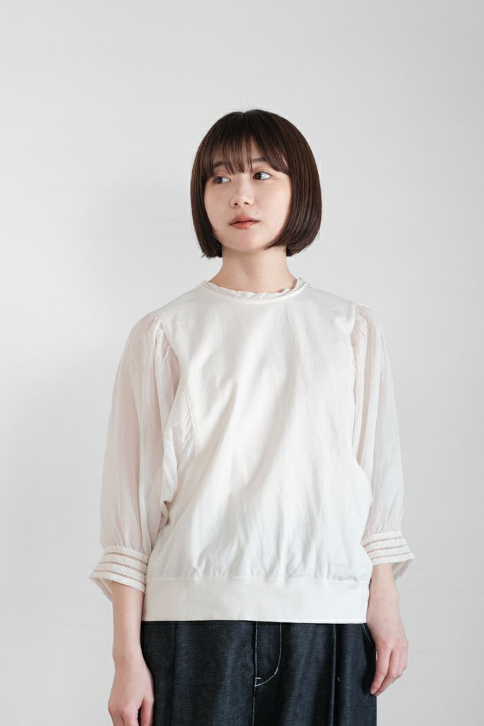 Porter des boutons ポルテデブトン <br>ギャザースリーブプルオーバー(25SS)