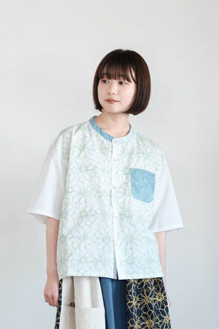 図鑑 <br>Flowerノーカラー半袖シャツ(25SS)