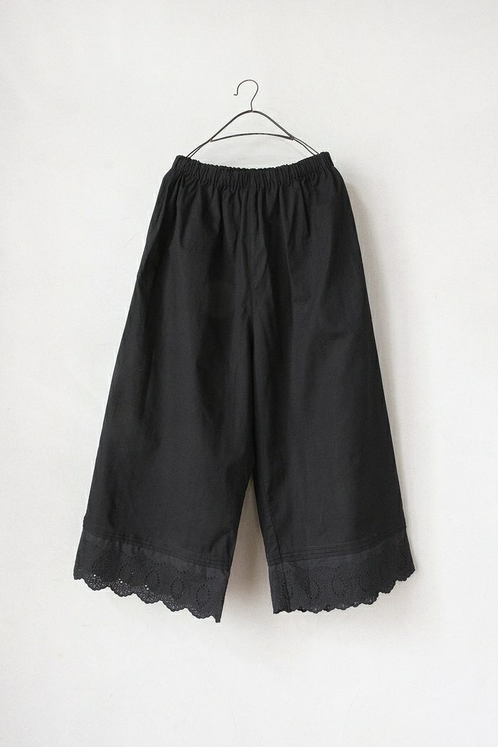 marble SUD マーブルシュッド <br>綿麻スラブ裾レースパンツ(25SS)