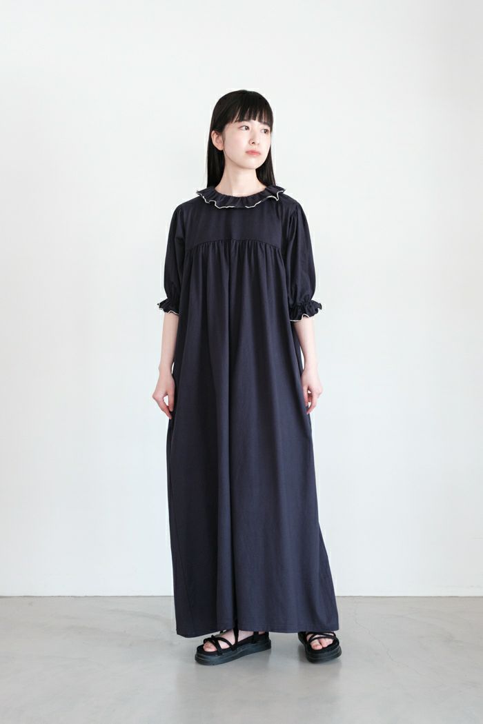CHILD WOMAN チャイルドウーマン <br>40/2マーセライズ天竺 切り替えワンピース(25SS)
