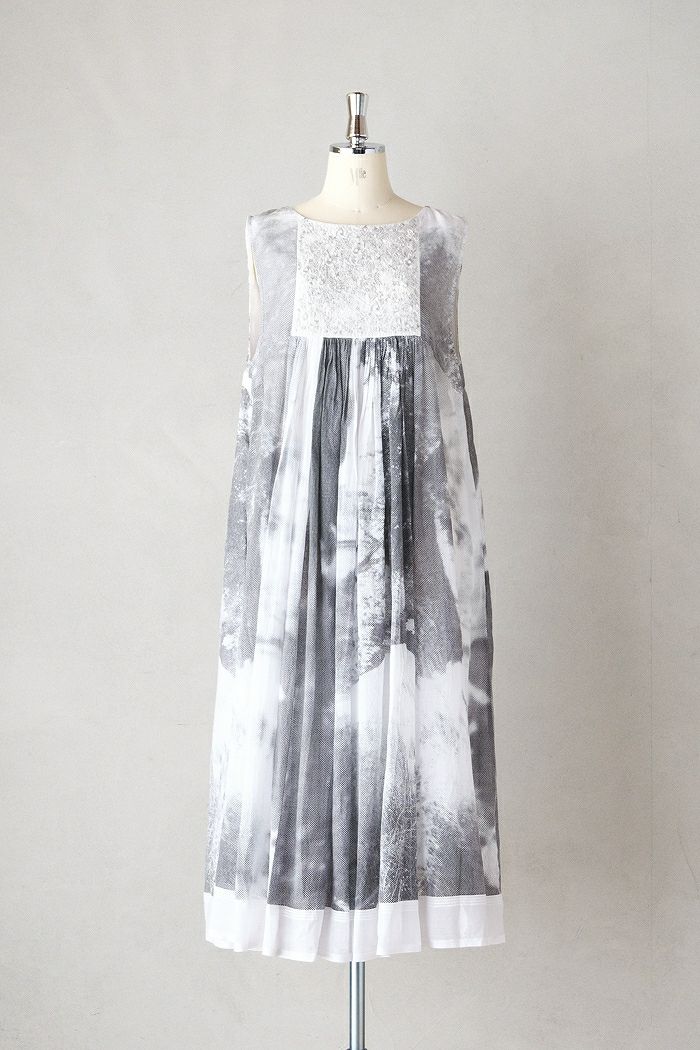 AODRESS アオドレス <br>embroidered panel sleeveless gather dress(25SS)