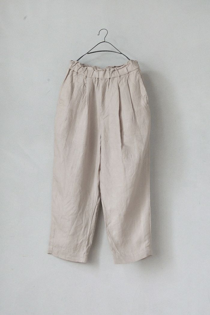 GALERIE TISSU ギャルリティシュ <br>オーガニックリネンツイルタックイージーパンツ(25SS)