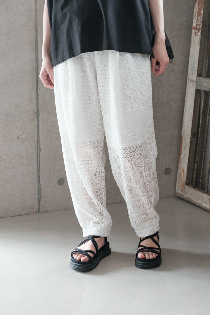 TISSU ティシュ パッチワークレースジョガーパンツ(25SS) | T.T.