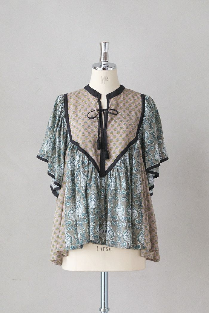 e’ternite’ de Soi-e エテルニテドゥソワ <BR>木版プリントブラウス(25SS)