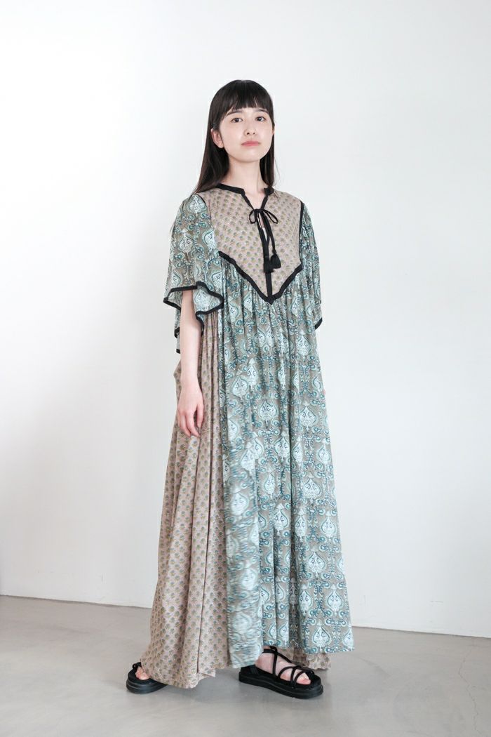 e’ternite’ de Soi-e エテルニテドゥソワ <BR>木版プリントロングワンピ―ス(25SS)
