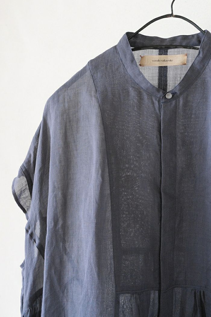 【完売品　新品タグ付き】スズキタカユキ　バンドスリーブチュニック　リネン　ピンク suzuki takayuki】band-sleeve tunic | cocuu