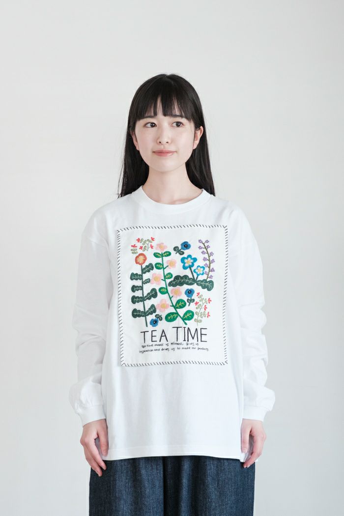 pot and tea ポットアンドティー <br>ボタニカルロングTシャツ(NEW 春秋冬)