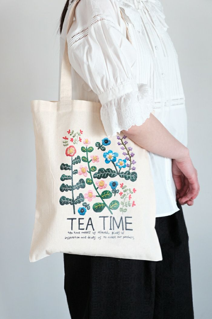 pot and tea ポットアンドティー <br>ボタニカルプリントトートバッグ(25SS/NEW)
