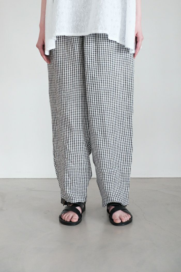 SOIL ソイル<BR>60'S LINEN CHECK EASY PANTS(22SS)