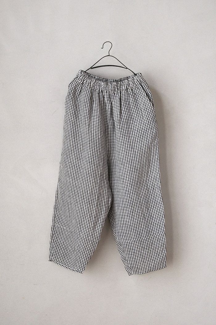 SOIL ソイル<BR>60'S LINEN CHECK EASY PANTS(22SS)