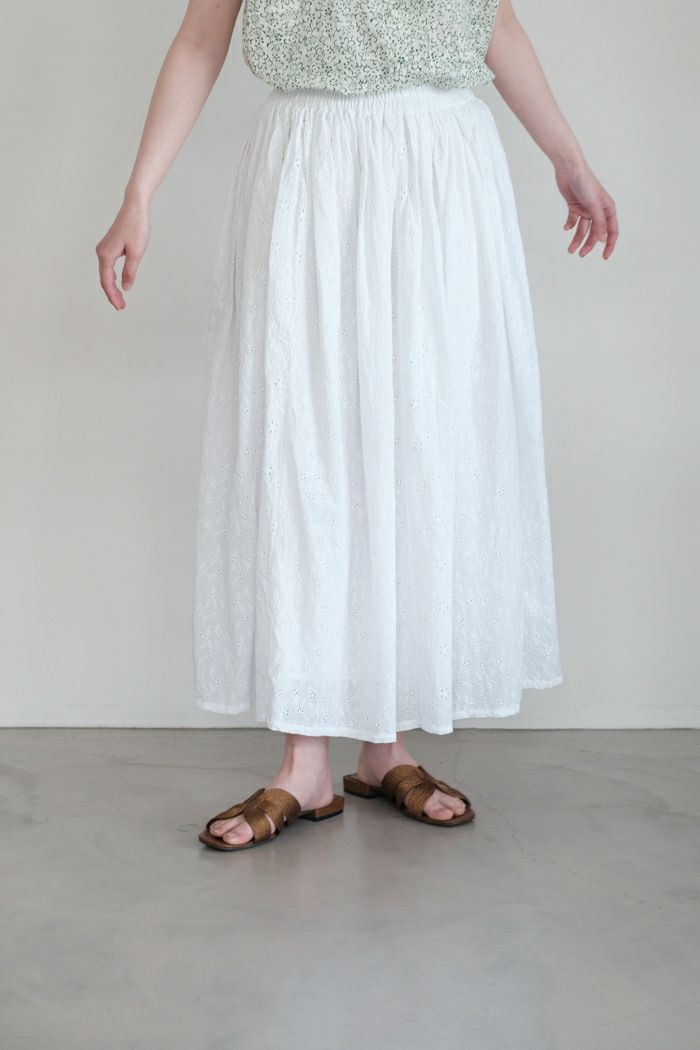 SOIL ソイル <BR>ALL HEMLA PATCH WORK GATHERED SKIRT(25SS)