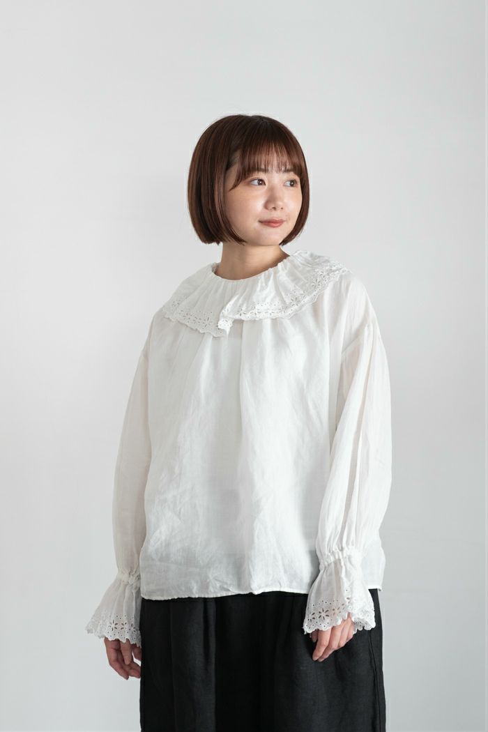 Gauze# ガーゼ アンティークレースフリル2WAYブラウス(25AW