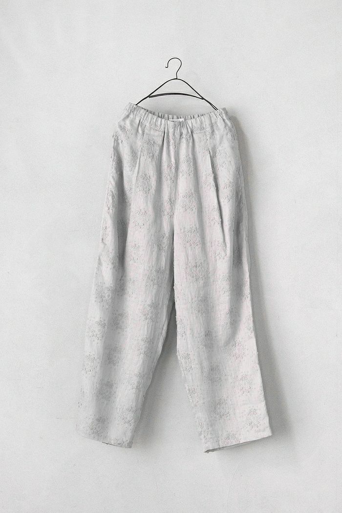 Porter des boutons ポルテデブトン <br>イブニングプリムローズ リネンエンブロイダリーパンツ(25SS)