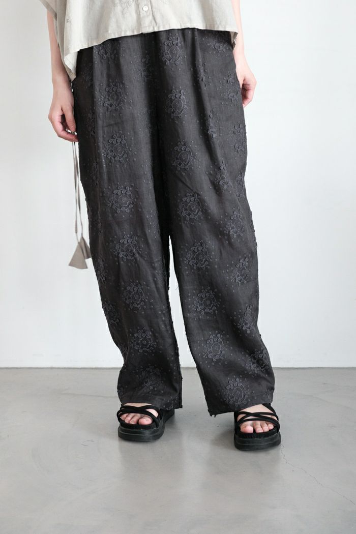 Porter des boutons ポルテデブトン <br>イブニングプリムローズ リネンエンブロイダリーパンツ(25SS)