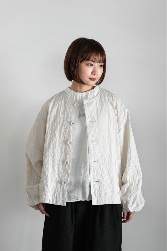 Gauze# FRILL COLLAR BLOUSE ホワイト Gauze (ガーゼ) DOUBLE FRILL COLLAR ANTIQUE BLOUSE / ダブル