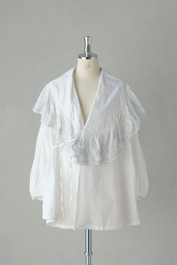 GASA* ガサ 菩提樹の葉脈 レースワイドブラウス(24AW) | T.T. GARRET