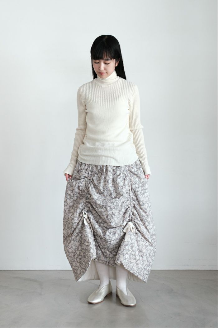 NATIVE VILLAGE 調和押し花のキルトスカート（25AW) NATIVE VILLAGE ネイティブヴィレッジ No.04 hermony：調和 押し花の