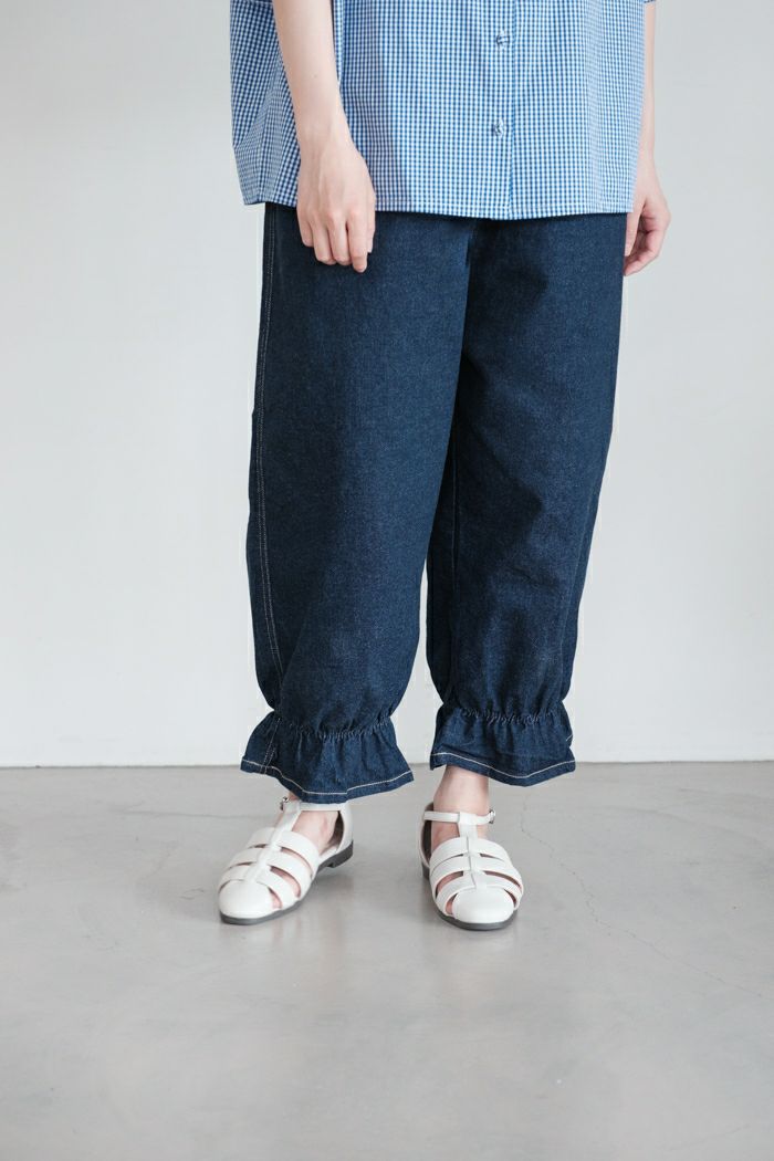 pot and tea ポットアンドティー <br>デニム裾ゴムパンツ(25SS/NEW)