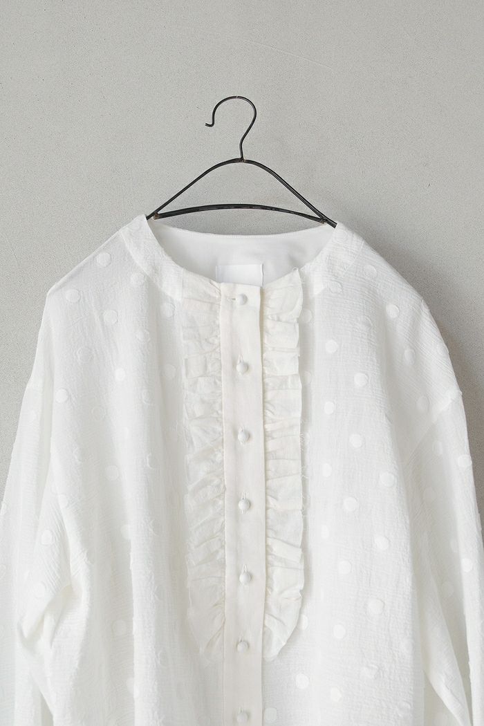 MAGALI マガリ コットンスノードットフリルブラウス(25AW