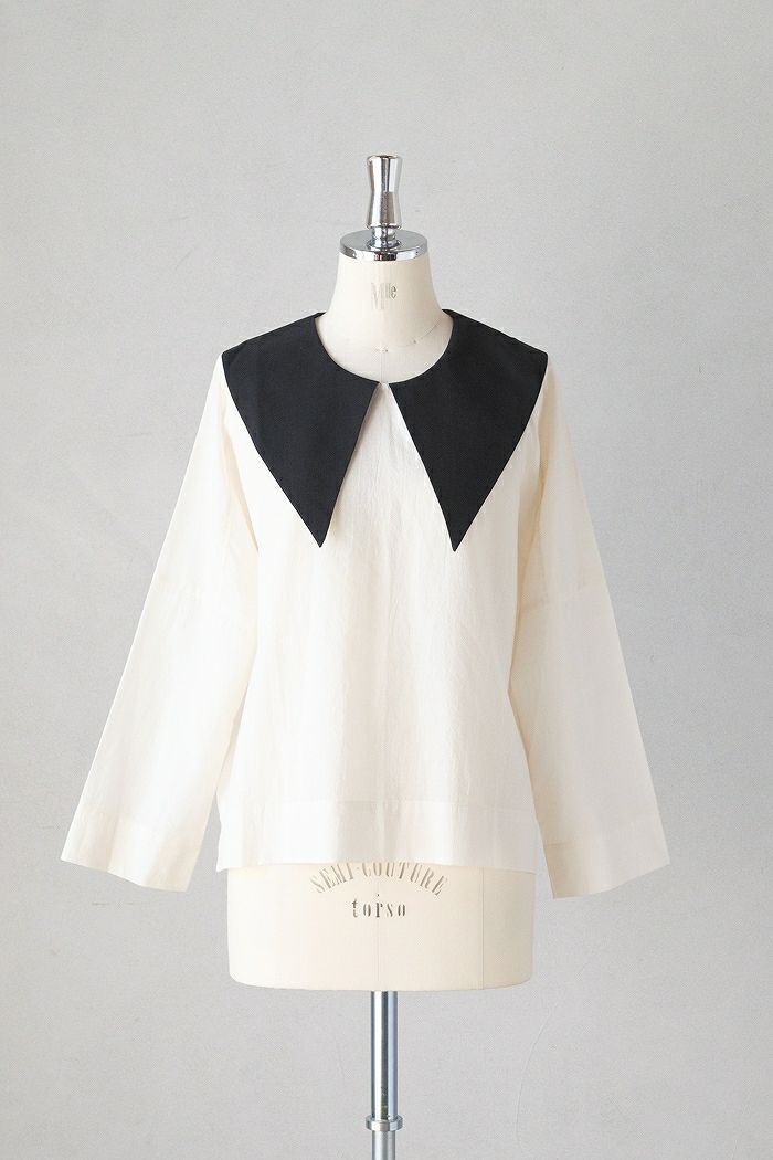 MAGALI マガリ <br>コットンシルクビックカラープルオーバー(25AW)