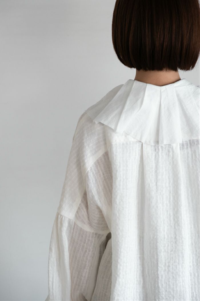 MAGALI マガリ ストライプリネンアンティークカラーブラウス(25AW