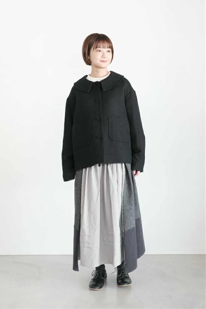 30日迄お値下げMAGARI シェットランドウールリネンジャケットLISETTE MAGALI シェットランドウールリネン・フラットカラージャケット 2色