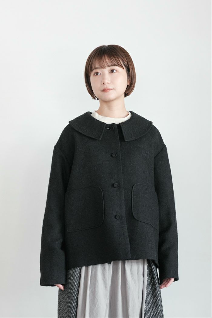 MAGALI マガリ シェットランドウールリネンフラットカラージャケット
