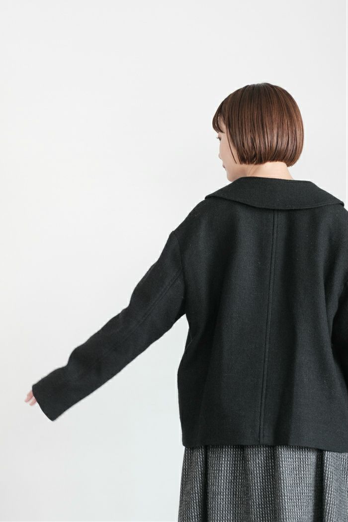 MAGALI マガリ シェットランドウールリネンフラットカラージャケット