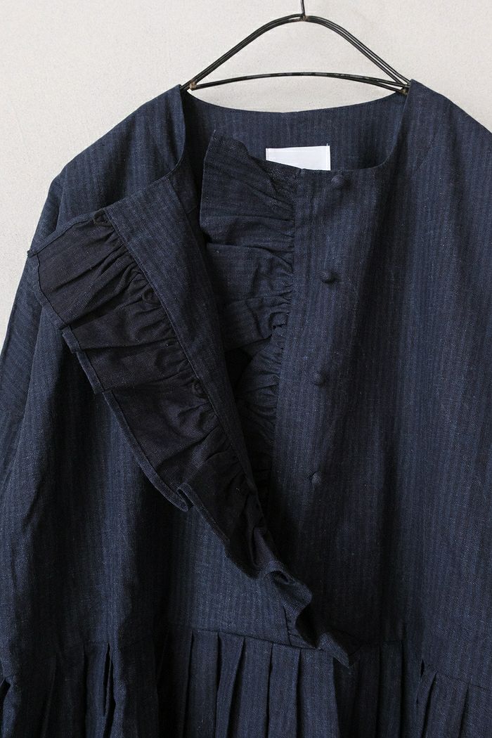 MAGALI マガリ ピグメントダイコットンフリルワンピース(25AW
