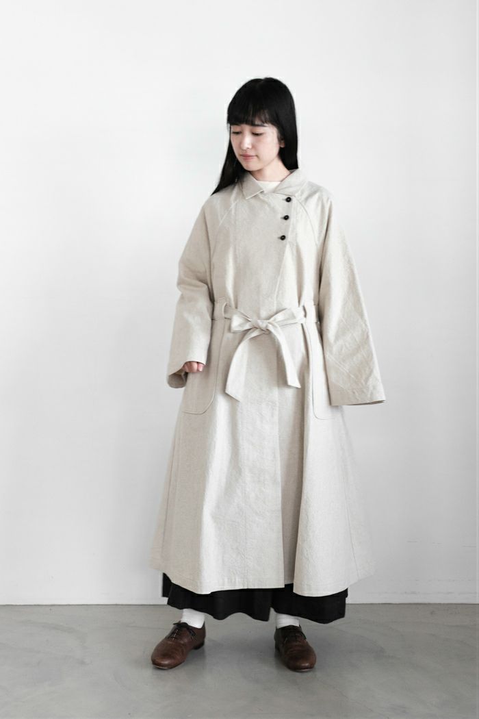 MAGALI マガリ コットンリネンアンティークキャンバストレンチコート