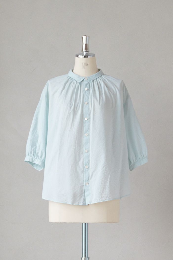 bulle de savon ビュルデサボン <br>コットン / シルク ローン ふっくら袖ブラウス(25SS)