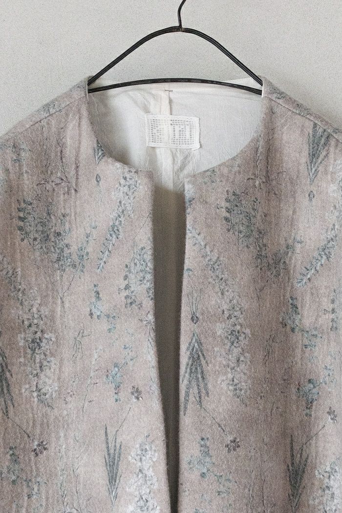 qiri キリ old letter flowers long gilet(25AW) | T.T. GARRET