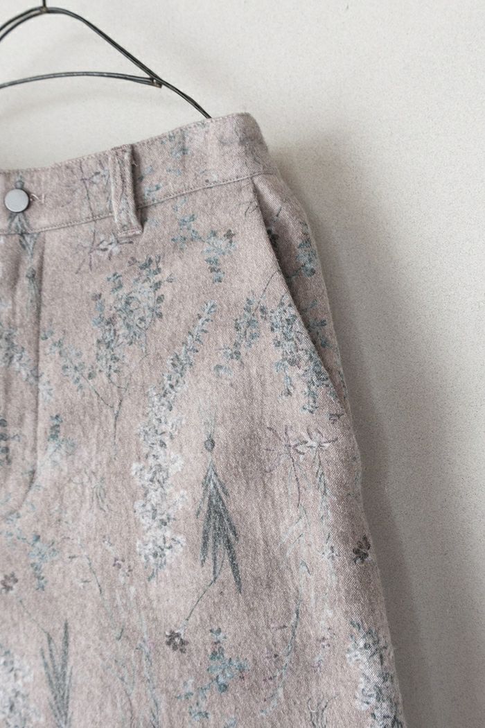 qiri キリ old letter flowers curve pants(25AW) | T.T. GARRET