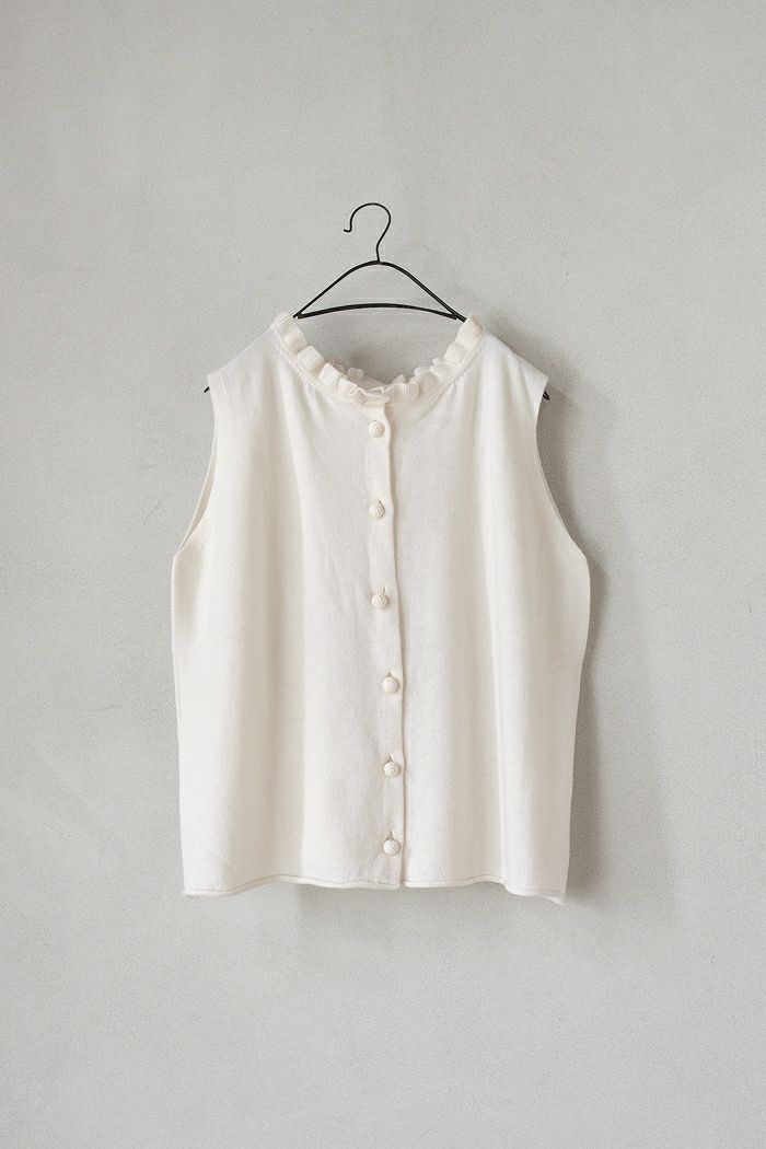 Gauze# ガーゼ フリルカラー2WAYニットベスト(25AW) | T.T. GARRET
